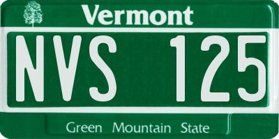 VT license plate NVS125