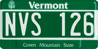VT license plate NVS126