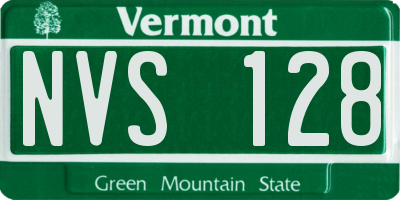 VT license plate NVS128