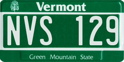 VT license plate NVS129