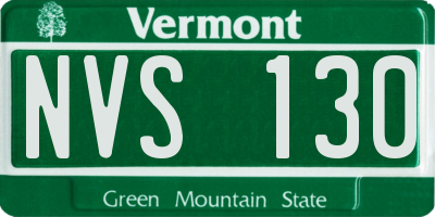 VT license plate NVS130