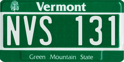VT license plate NVS131