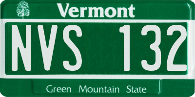 VT license plate NVS132