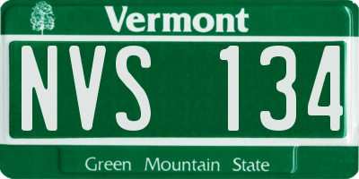 VT license plate NVS134