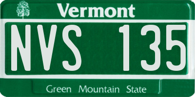 VT license plate NVS135