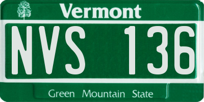 VT license plate NVS136