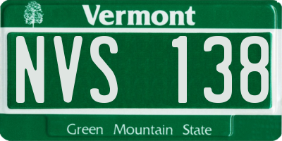VT license plate NVS138