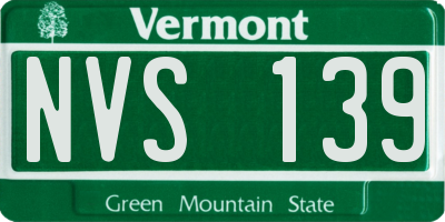 VT license plate NVS139