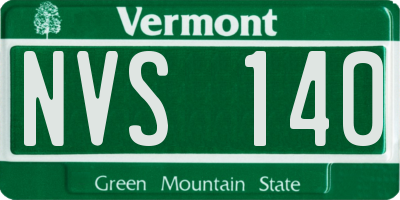VT license plate NVS140