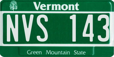 VT license plate NVS143