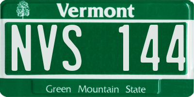 VT license plate NVS144