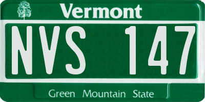 VT license plate NVS147