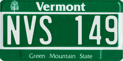 VT license plate NVS149