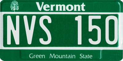 VT license plate NVS150