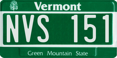 VT license plate NVS151
