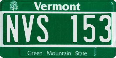 VT license plate NVS153
