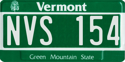 VT license plate NVS154