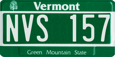 VT license plate NVS157