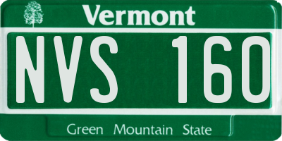 VT license plate NVS160