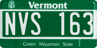 VT license plate NVS163