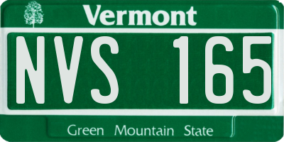 VT license plate NVS165