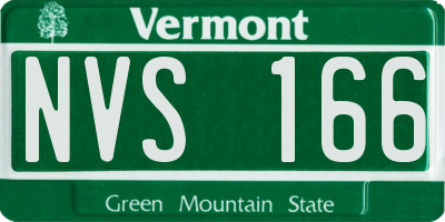 VT license plate NVS166