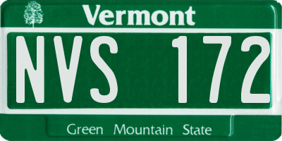 VT license plate NVS172