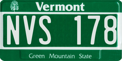 VT license plate NVS178