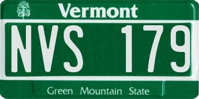 VT license plate NVS179