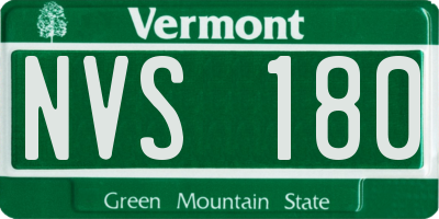 VT license plate NVS180