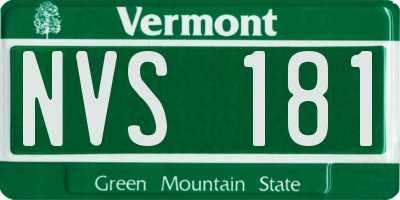 VT license plate NVS181