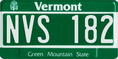 VT license plate NVS182