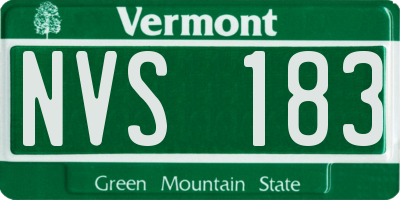 VT license plate NVS183