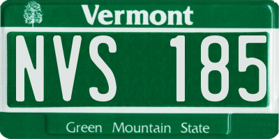VT license plate NVS185