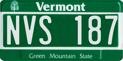 VT license plate NVS187