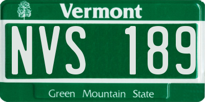 VT license plate NVS189