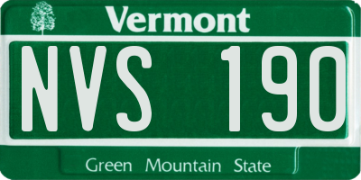 VT license plate NVS190