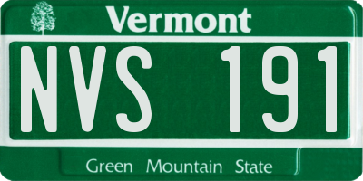VT license plate NVS191