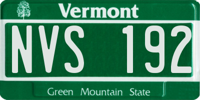 VT license plate NVS192