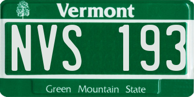 VT license plate NVS193