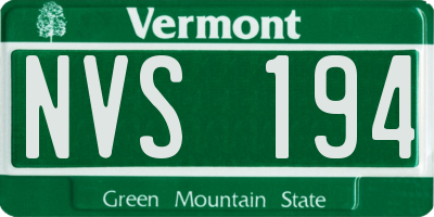 VT license plate NVS194