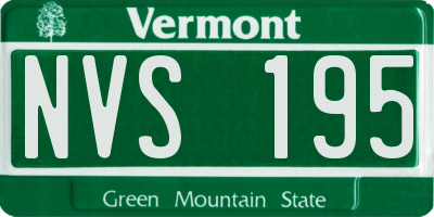 VT license plate NVS195