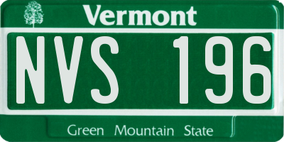 VT license plate NVS196