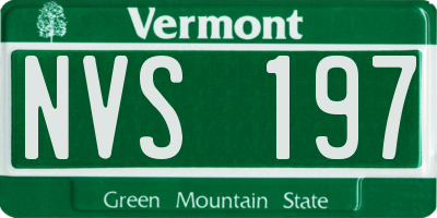 VT license plate NVS197