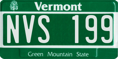 VT license plate NVS199