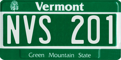 VT license plate NVS201