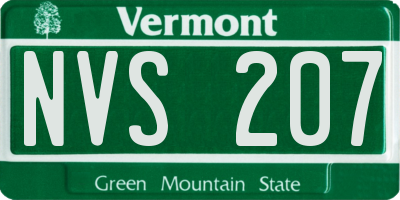 VT license plate NVS207