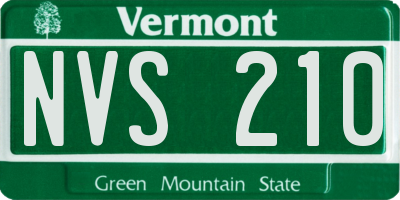 VT license plate NVS210