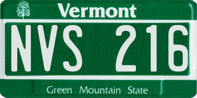 VT license plate NVS216
