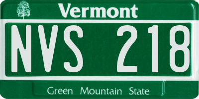 VT license plate NVS218